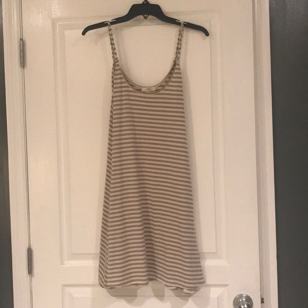 Cream braided strap dress